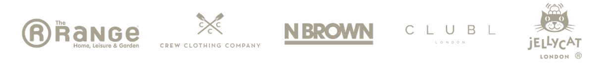 The Range, Crew Clothing Company, N Brown, Club L London, Jellycat