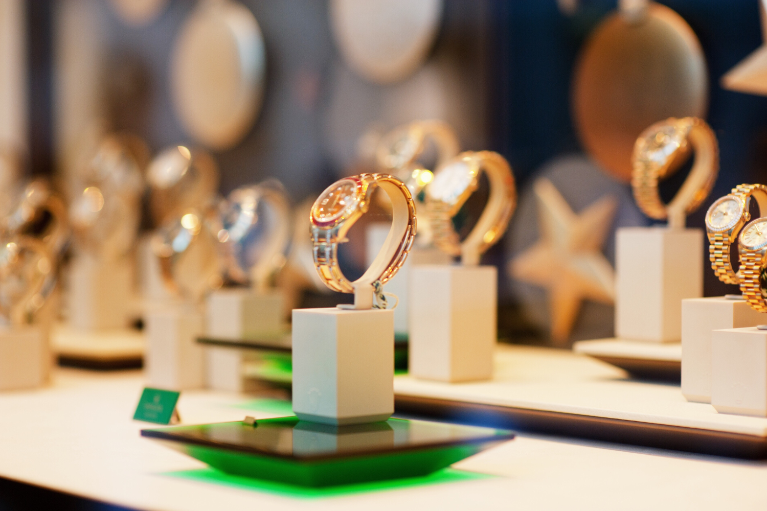 Luxury watches display